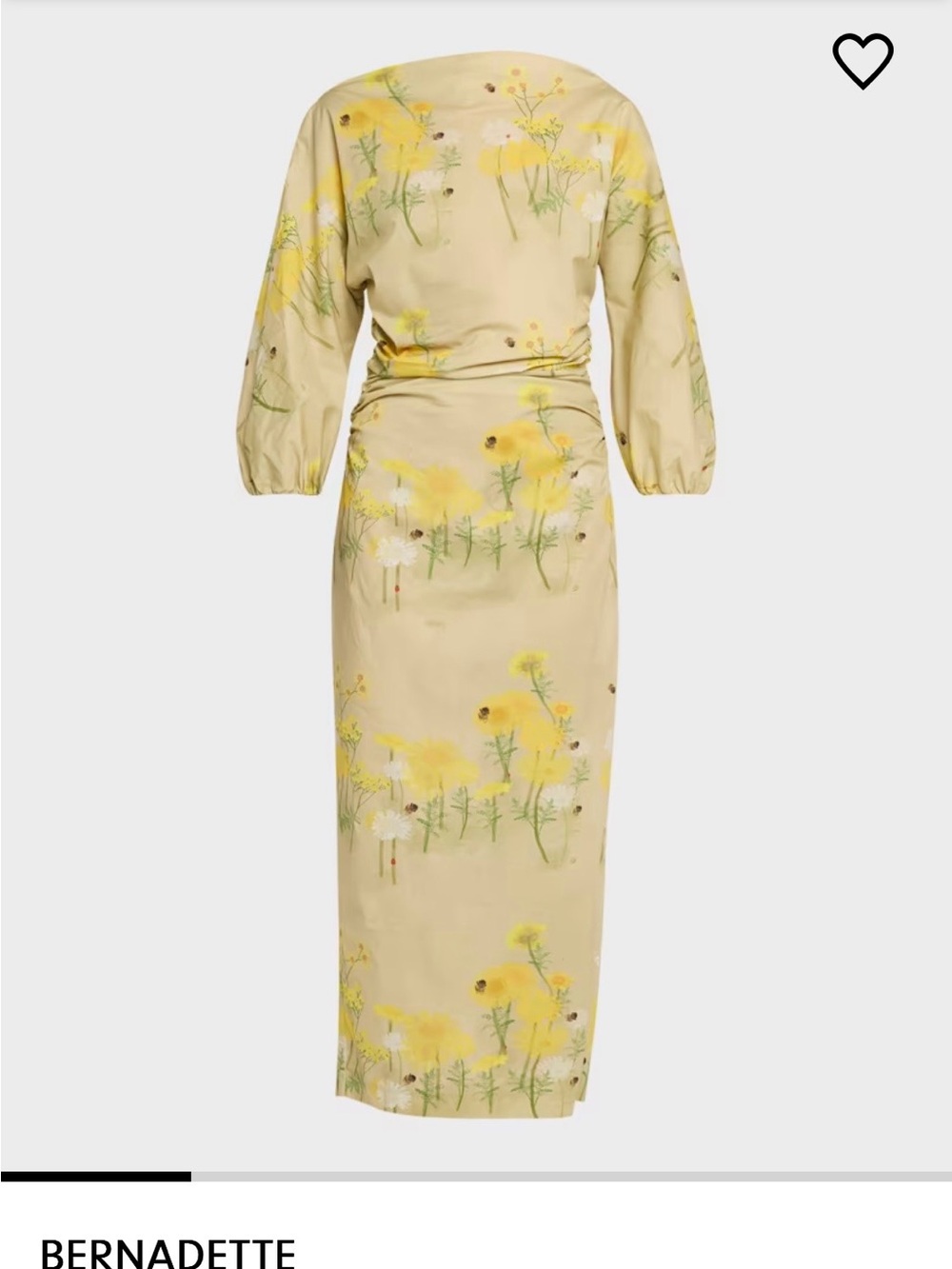 Yellow Floral Midi Dress
